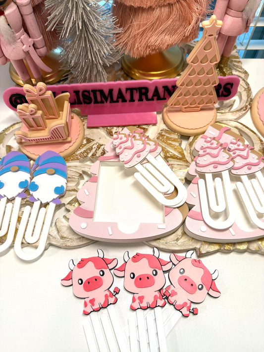 3D VALENTINE PINK TREE SNACK Jumbo Paperclip