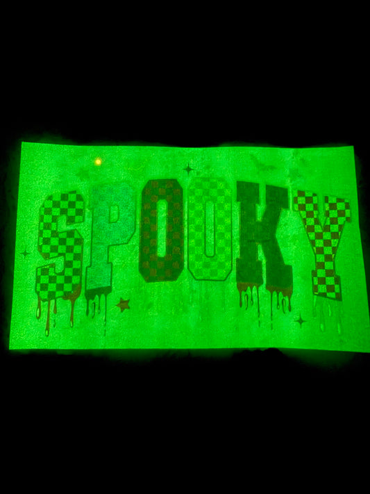CHECKERED DRIPPY SPOOKY  GLOW IN THE DARK DTF