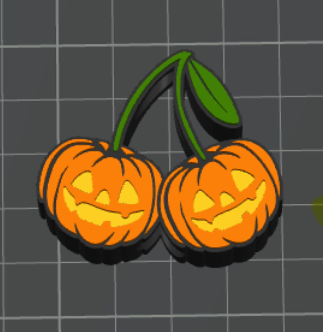 3D Pumpkin Cherries Straw Topper Standard or Stanley Size
