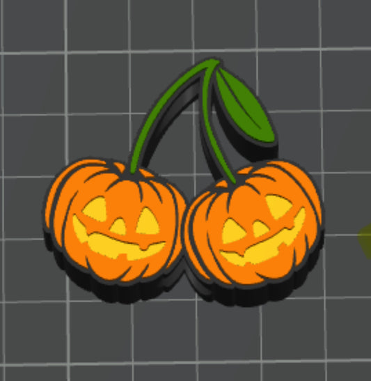 3D Pumpkin Cherries Straw Topper Standard or Stanley Size