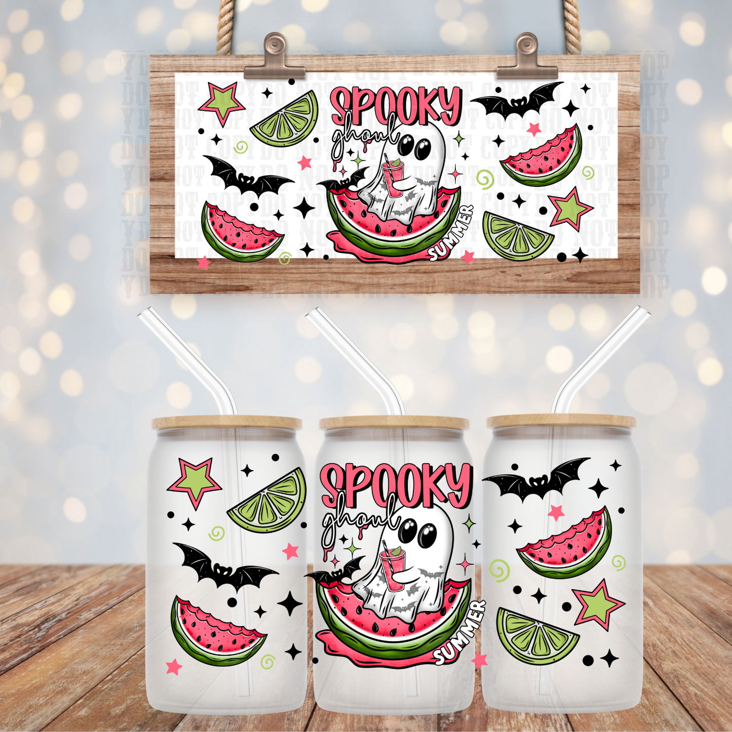WATERMELON GHOUL UV DTF CUP WRAP