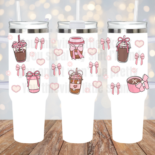 40oz COQUETTE COFFE UV DTF Cup Wrap