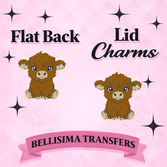 HIGHLAND COW Flat Back Lid Charms