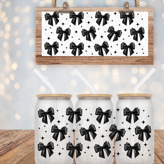 BLACK BOWS UV DTF CUP WRAP