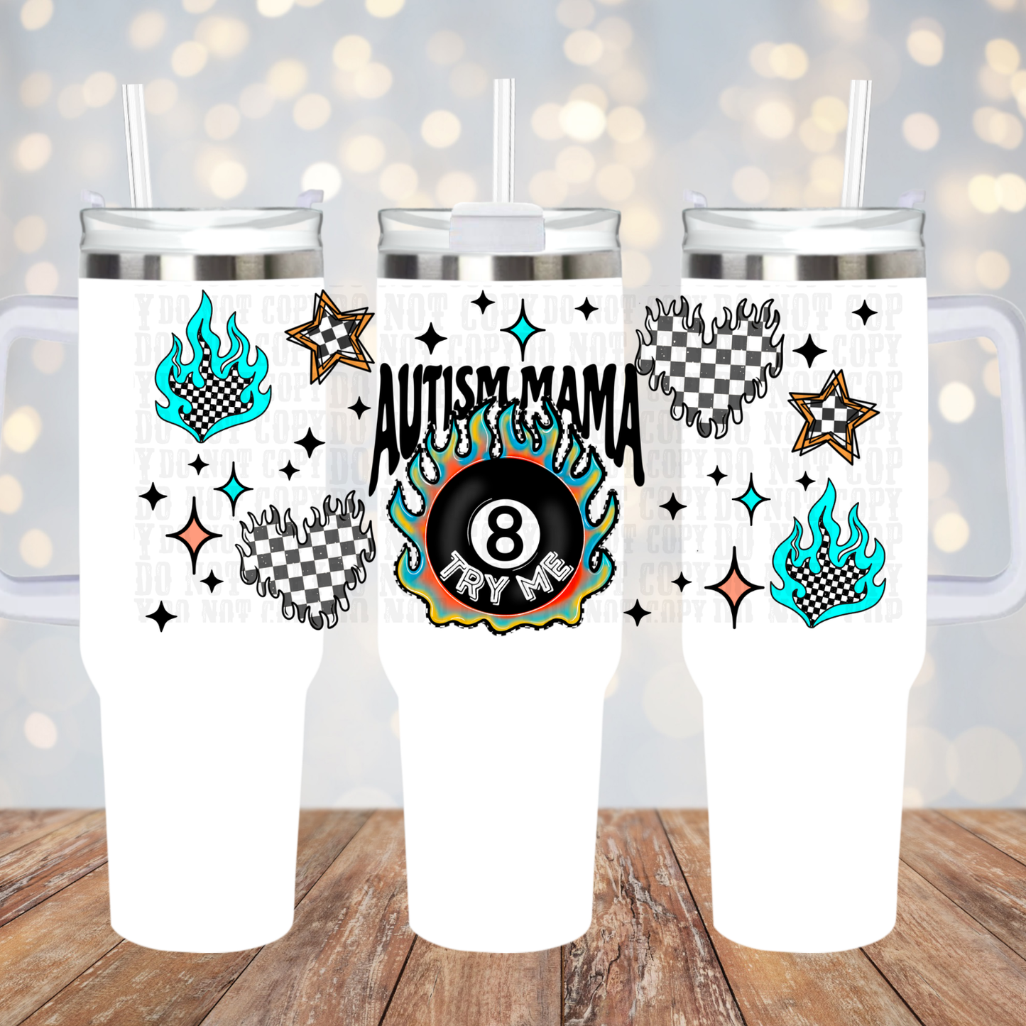 40oz AUTISM MAMA  UV DTF Cup Wrap - SHOP EXCLUSIVE