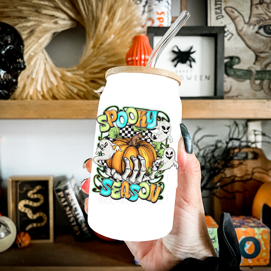 SKELLY HAND SPOOKY SEASON PUMPKIN  UV DTF DECAL