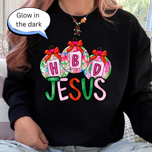 GLOW IN THE DARK HAPPY BIRTHDAY JESUS DTF