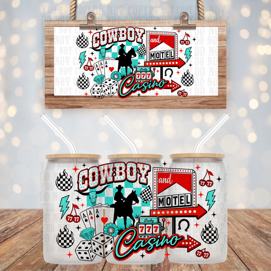 COWBOY MOTEL UV DTF CUP WRAP