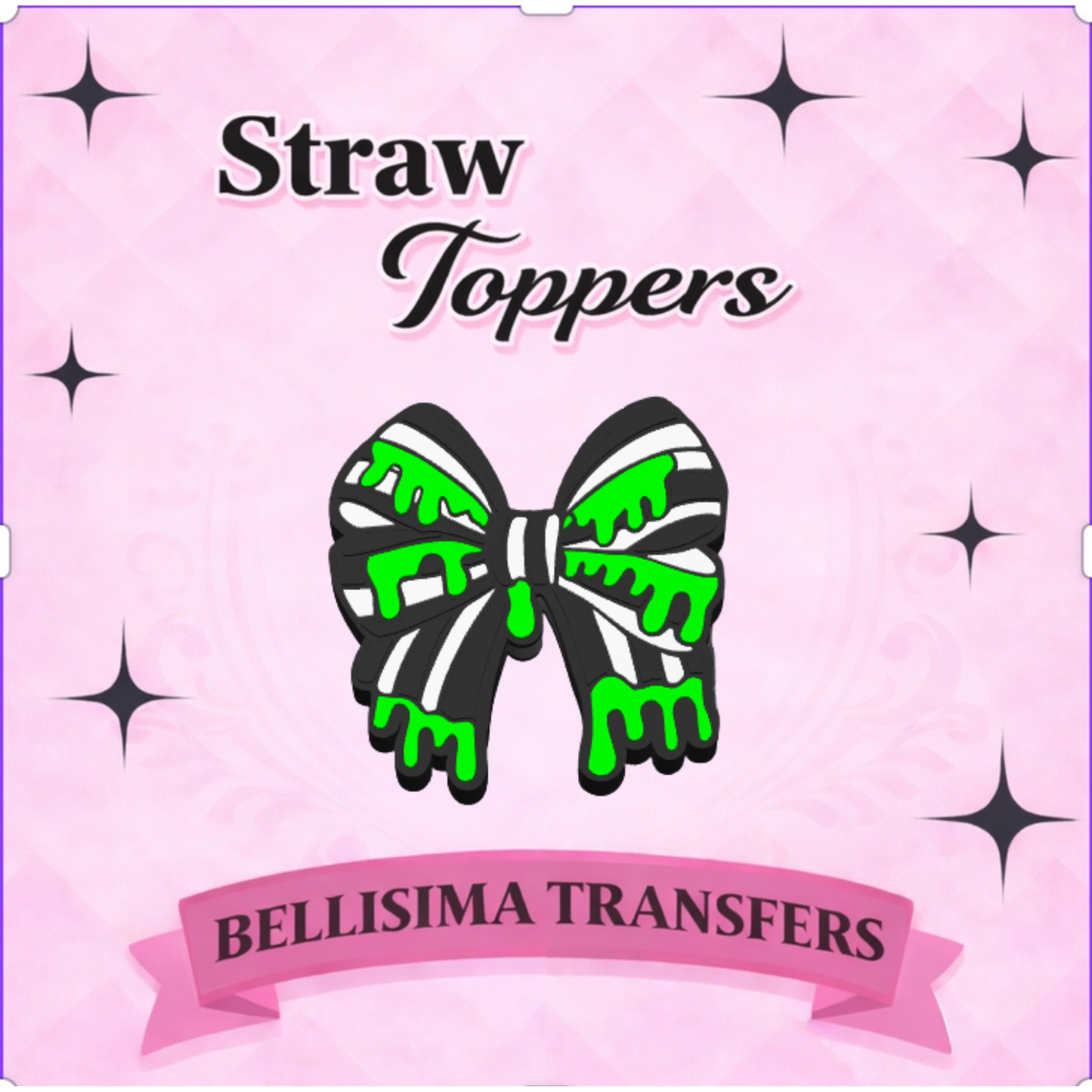 BEETLE BOW Straw Topper – 3D Printed Tumbler Accessory | Standard or Stanley