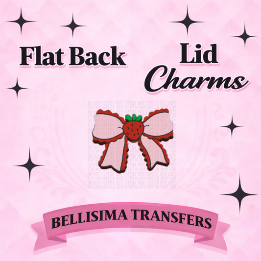 STRAWBERRY BOW Flat Back Lid Charms