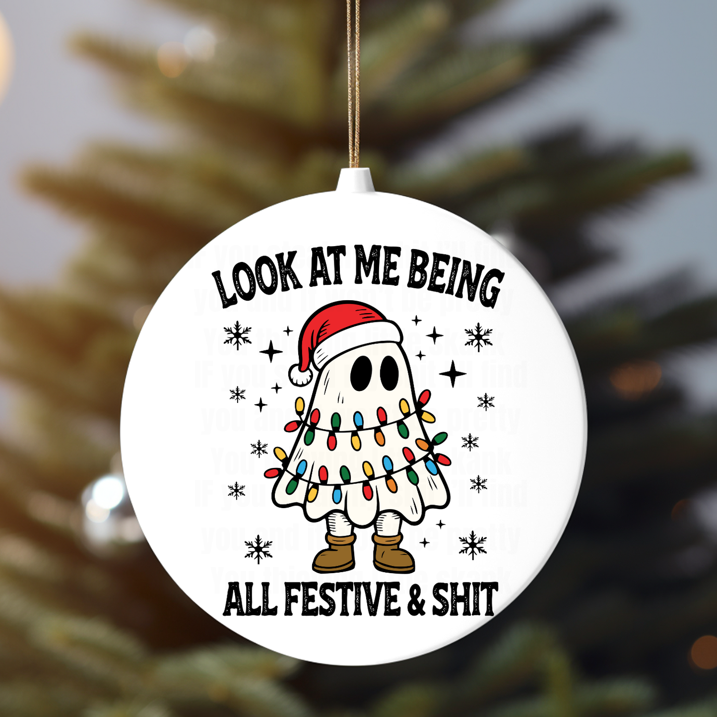 LOOK AT ME BEING FESTIVE AND SHIT UV DTF DECAL