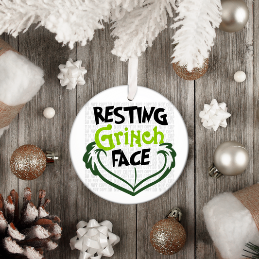 RESTING GRUMPY FACE UV DTF ORNAMENT DECAL