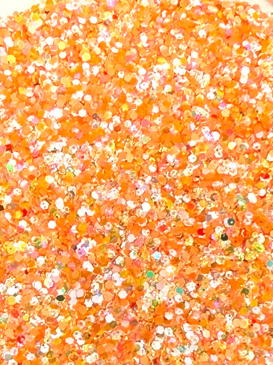 CANDY CORN GLOW IN DARK SKINNY- MINI CHUNKY  GLITTER