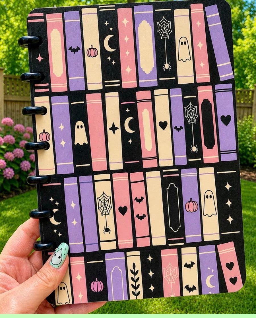Haunted Book Stack A5 Refillable Disc-Bound Notebook | Planner & Journal