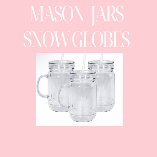 20oz ACRYLIC SNOW GLOBE MASON JARS