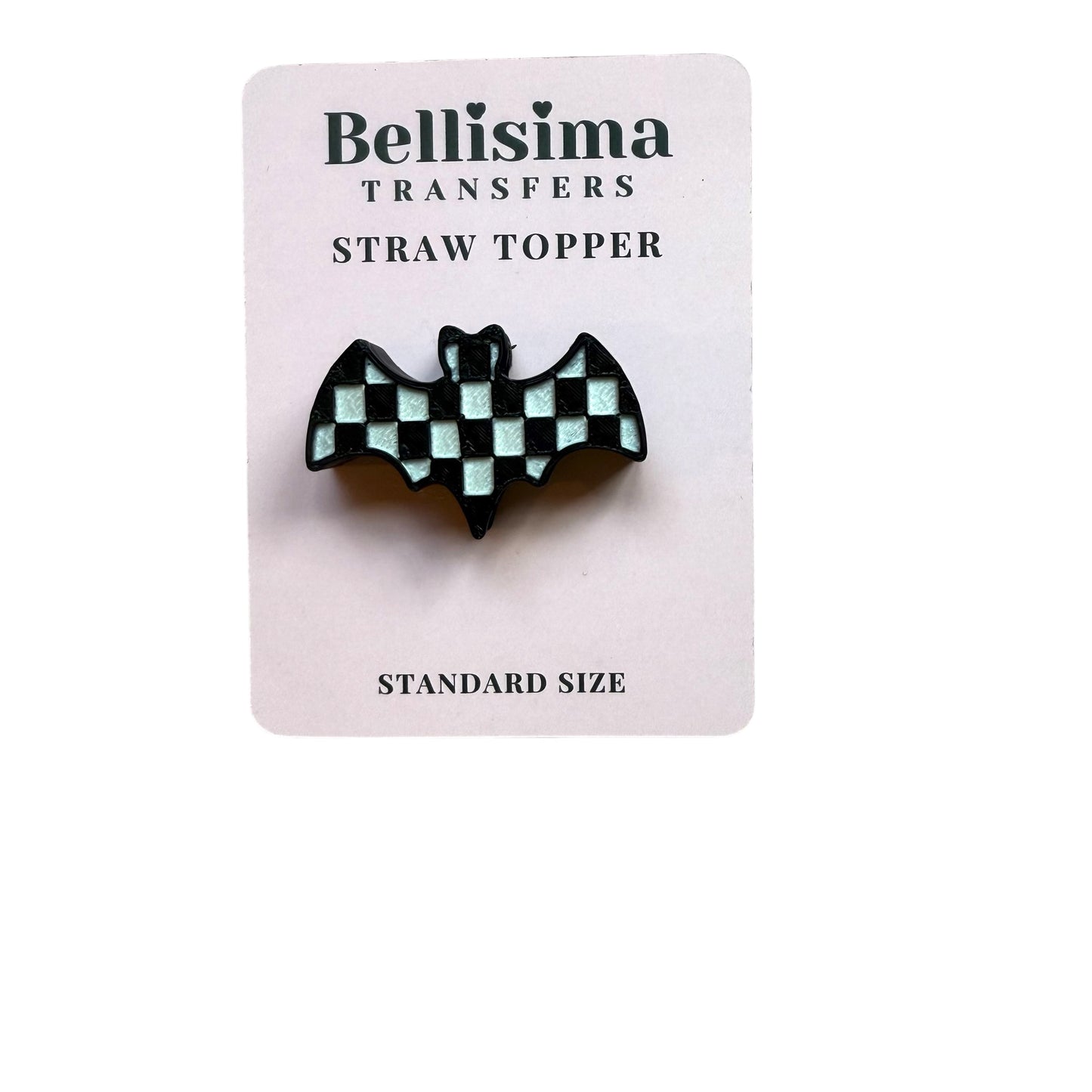 3D CHECKERED BAT STRAW TOPPER -  STANDARD AND STANLEY