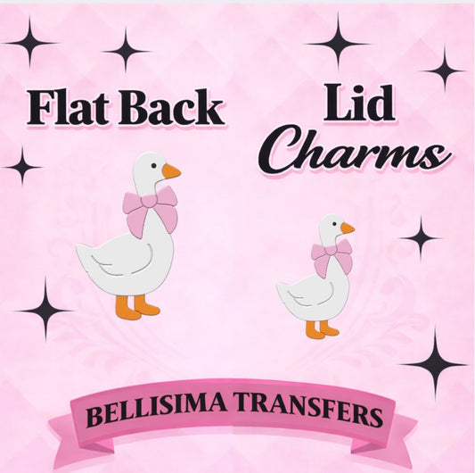 Flat Back Lid Charms – Goose with Bow