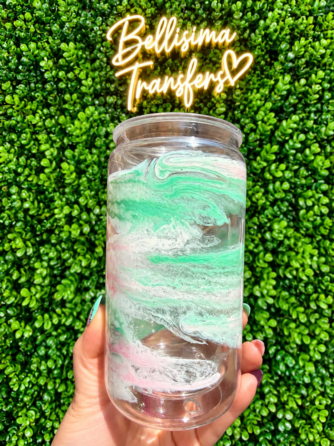 16oz Acrylic Ink Swirl Blank Tumbler – Epoxy Ready DIY Tumbler Blank
