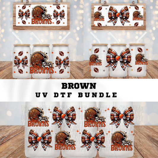 COQUETTE BROWN FOOTBALL BUNDLE UV DTF CUP WRAP