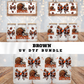 COQUETTE BROWN FOOTBALL BUNDLE UV DTF CUP WRAP