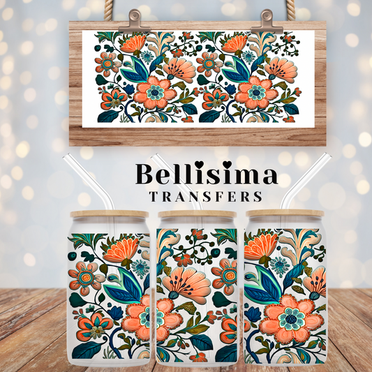 Floral Tapestry UV DTF Cup Wrap