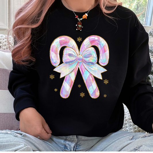 Holographic Candy Canes  Sweatshirt, Sweatshirt,  T-Shirt