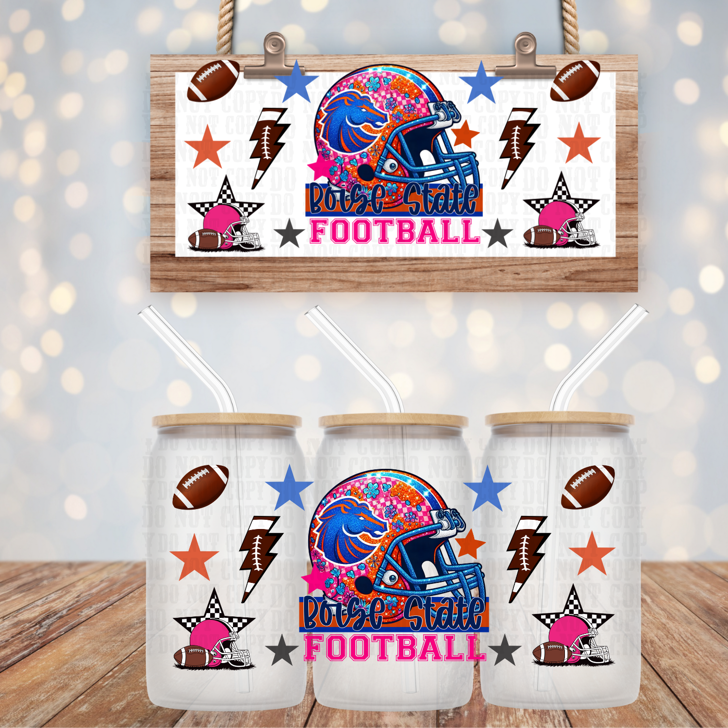 Boise State UV DTF Cup Wrap