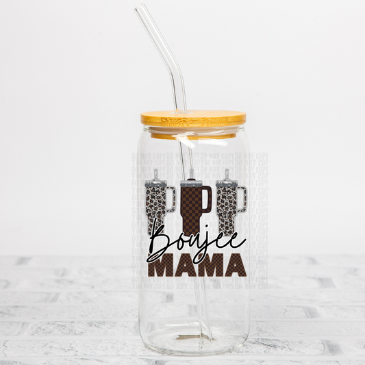 Boujee Mama Faux Glitter  UV DTF  Decal