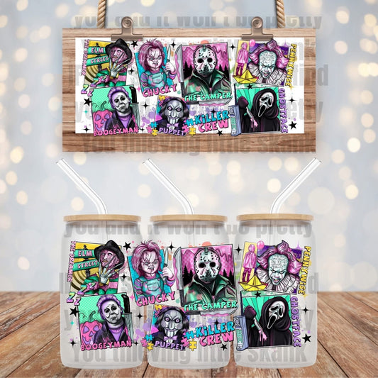 NEON POLAROID KILLER CREW  UV DTF CUP WRAP