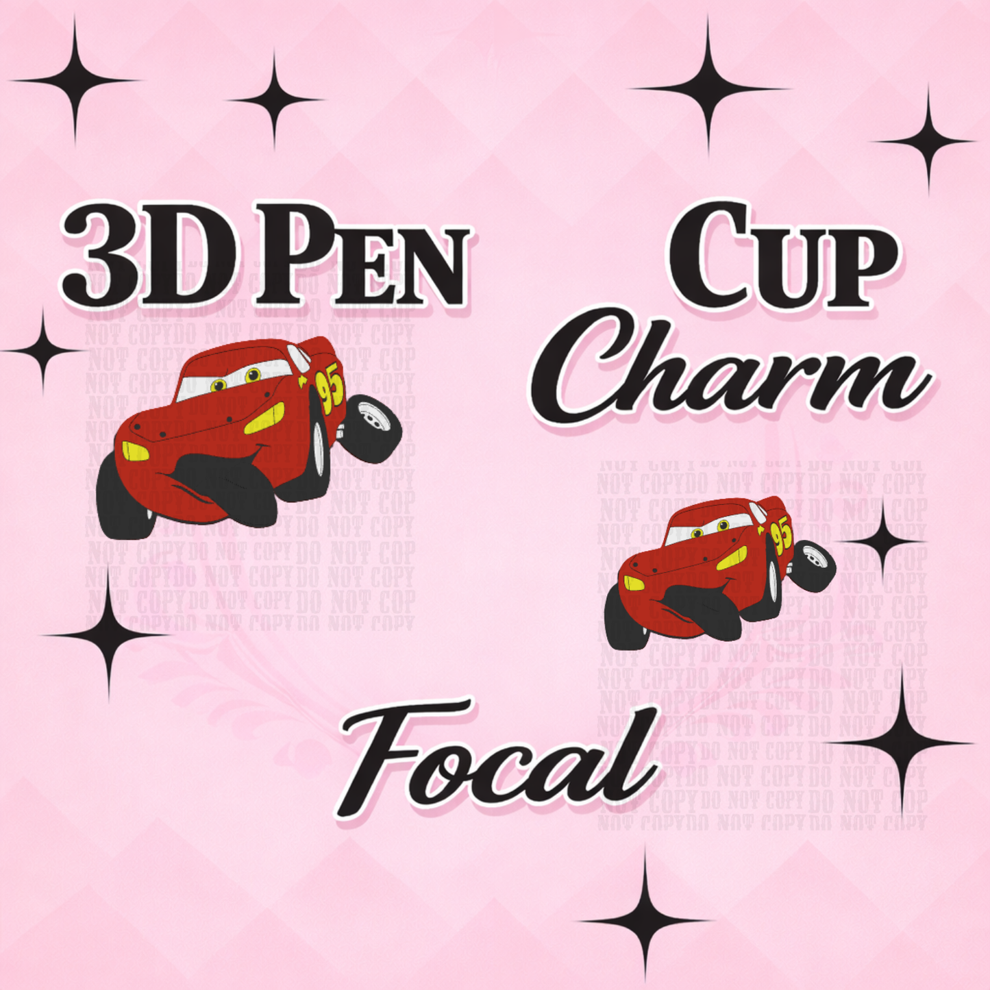 Race Car Focal for Pen & Cup Charms -Interchangeable Decorative Pen Toppers