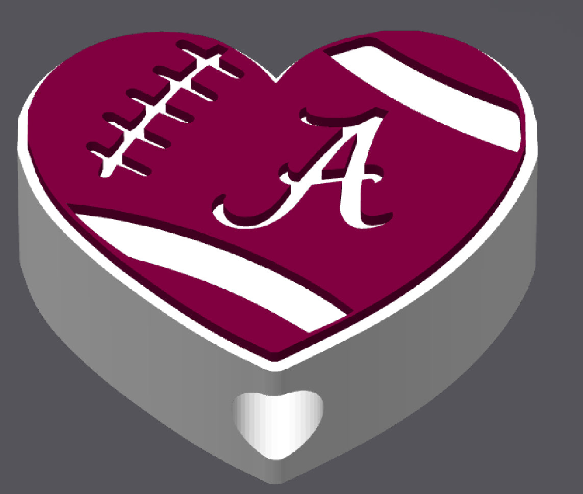 3D BAMA Love Football  STRAW Topper - SHOP EXCLUSIVE Standard or Stanley