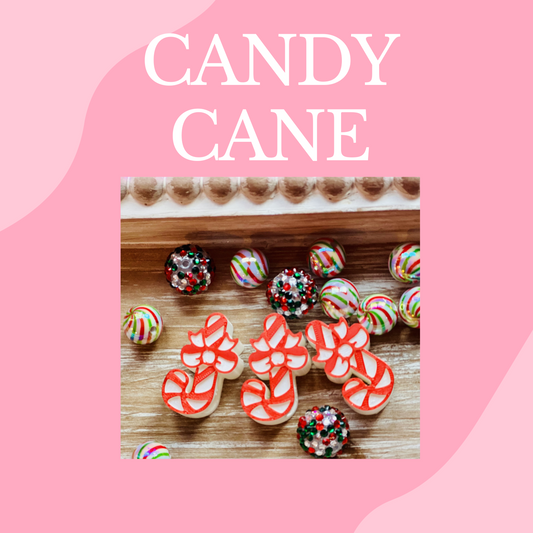 CANDY CANE 3D STRAW TOPPER - Standard Size