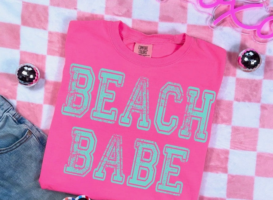 Aqua Beach Babe Screen Print TRANSFER