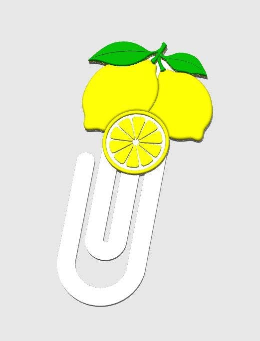 Lemon Jumbo Paperclip Bookmark | Cute Checkered Planner Clip