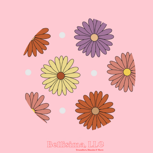 Colorful Daisy UV DTF Lid Decal