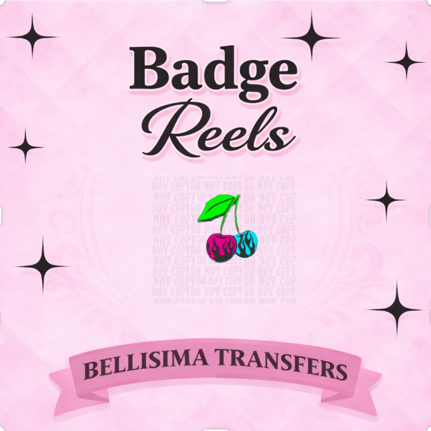 Cherry Flame Badge Reel Blank