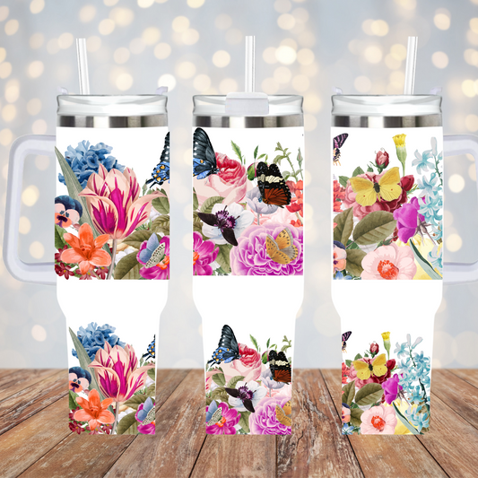 40oz Colorful Butterfly UV DTF Cup Wrap