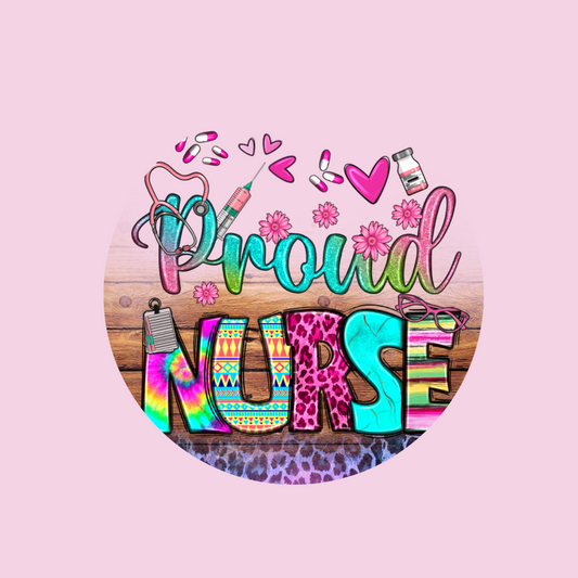 Floral  Proud Nurse  UV DTF Lid Decal