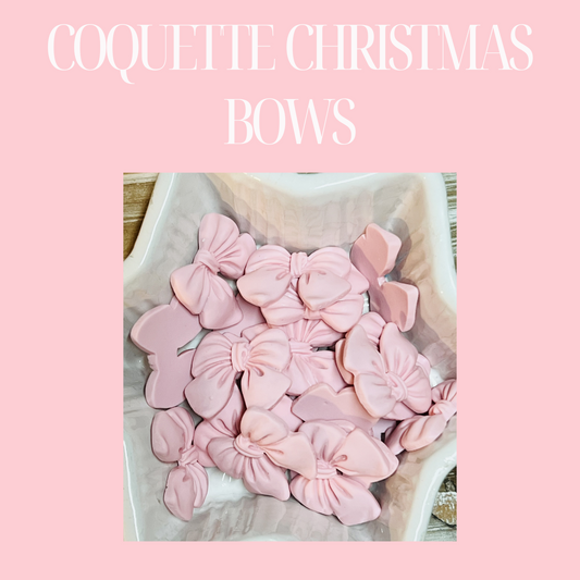 Coquette Christmas: Flatback Resin Bow Charms, Resin Bow Cabochons