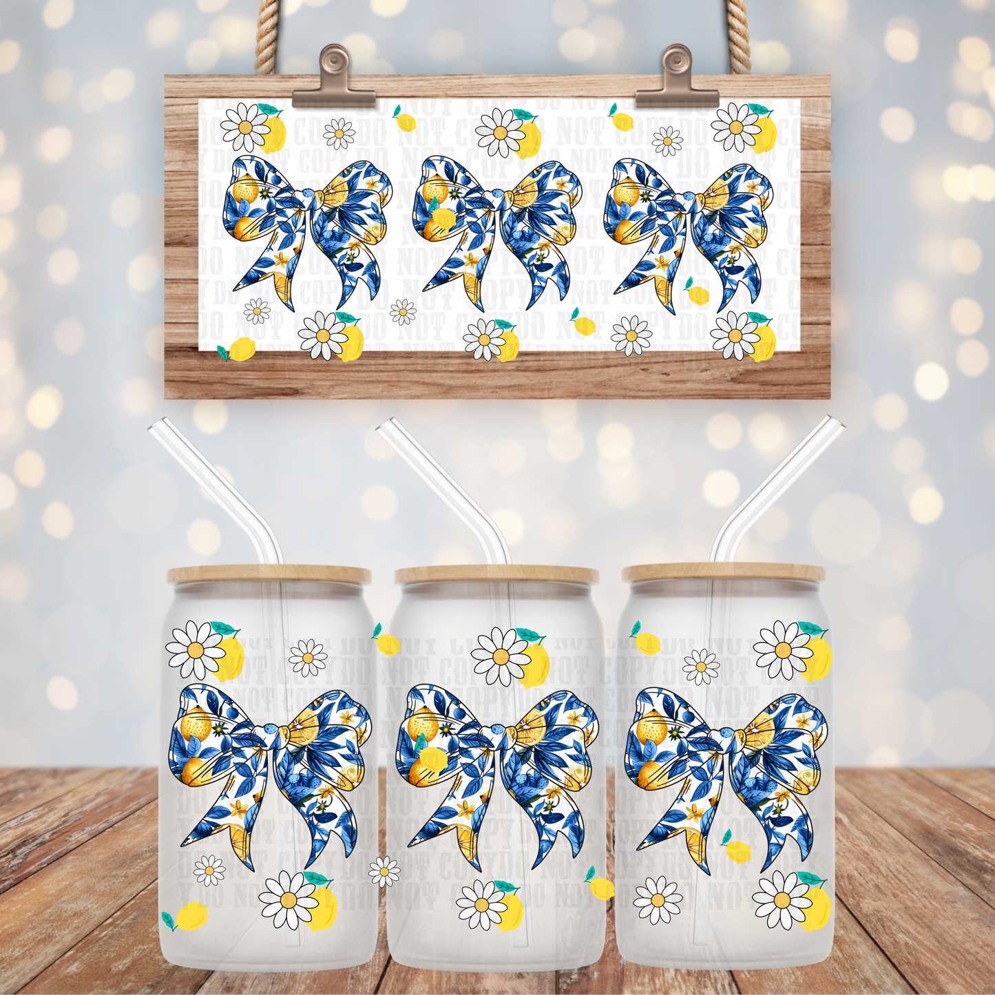 Coquette Lemons UV DTF Cup Wrap 