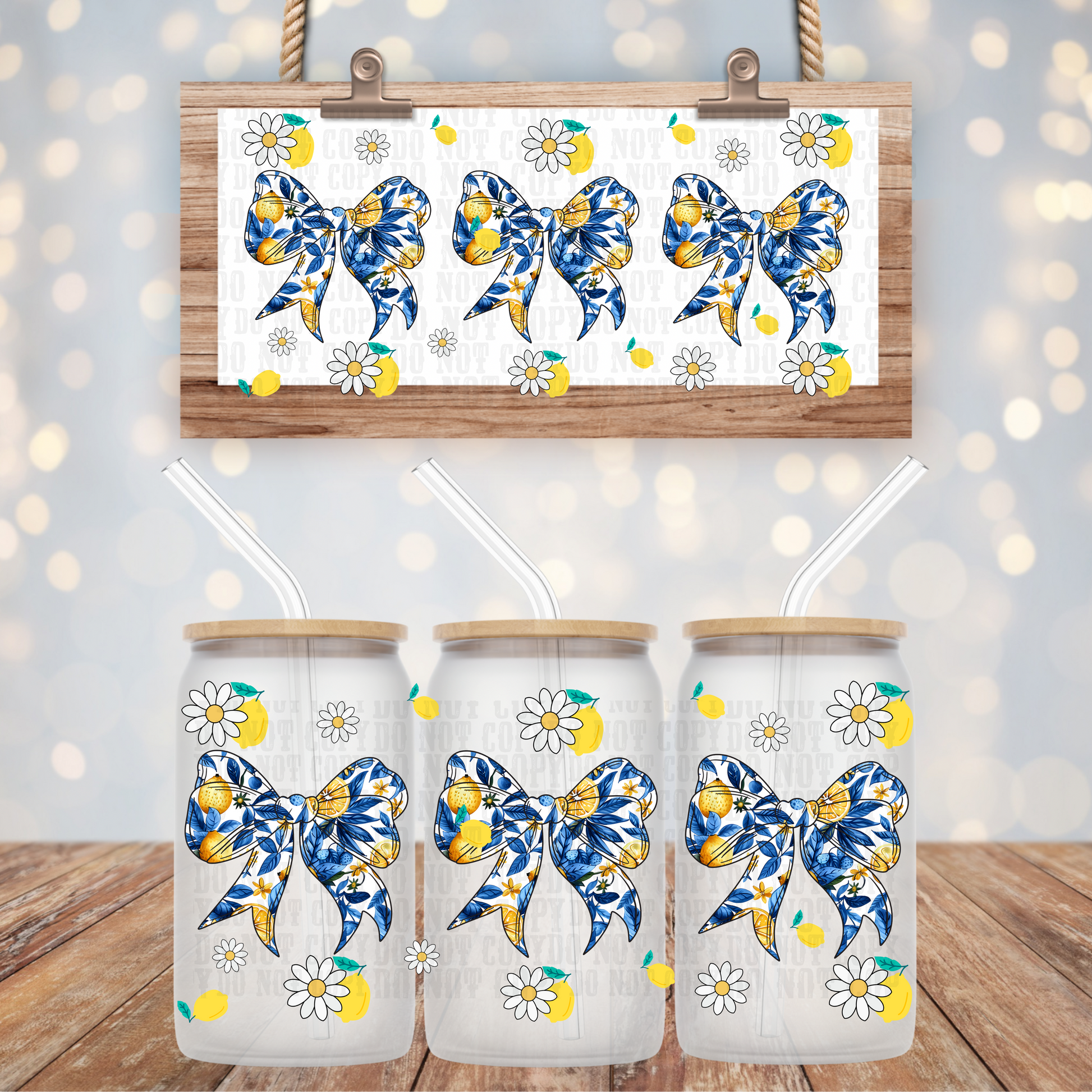 Coquette Lemons UV DTF Cup Wrap 