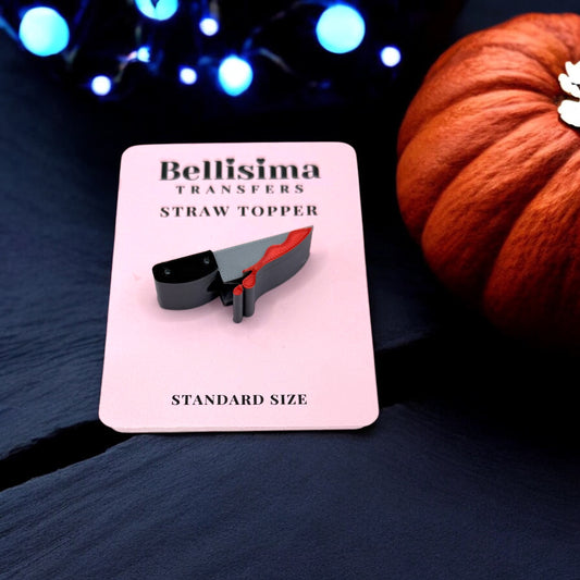 3D BLOODY KNIFE STRAW TOPPER - STANDARD