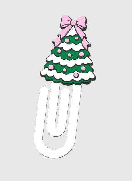 Bow Tree Jumbo Paperclip Bookmark | Cute Checkered Planner Clip