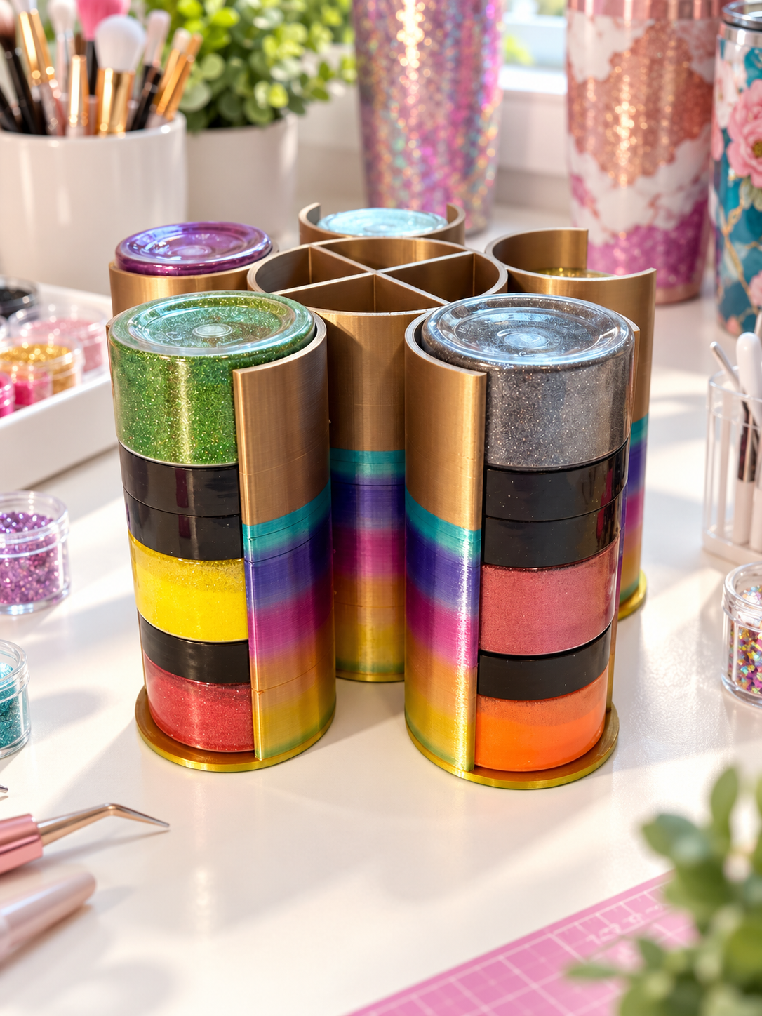 Glitter Jar Storage Organizer – Standard & Small | Craft Desk Storage
