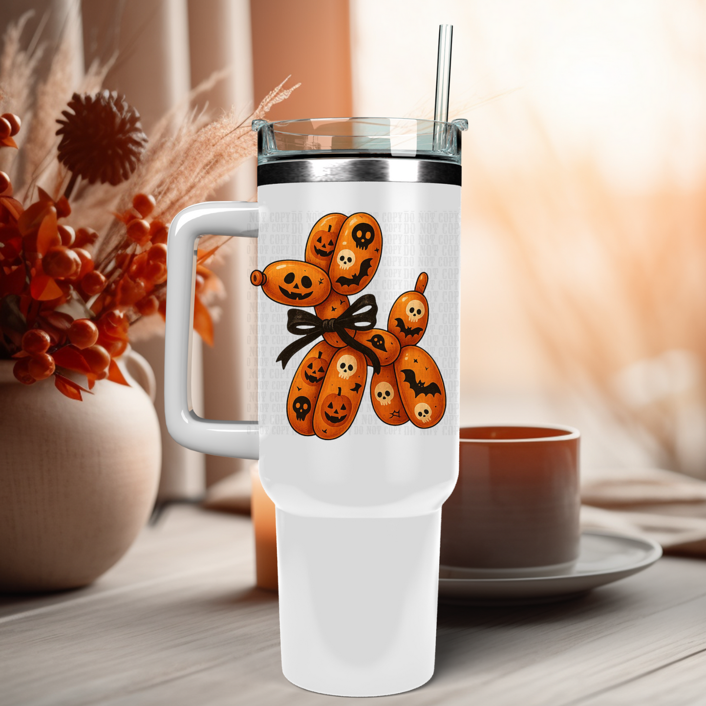 40oz HALLO-WEENIE BALLOON DOG UV DTF CUP Decal