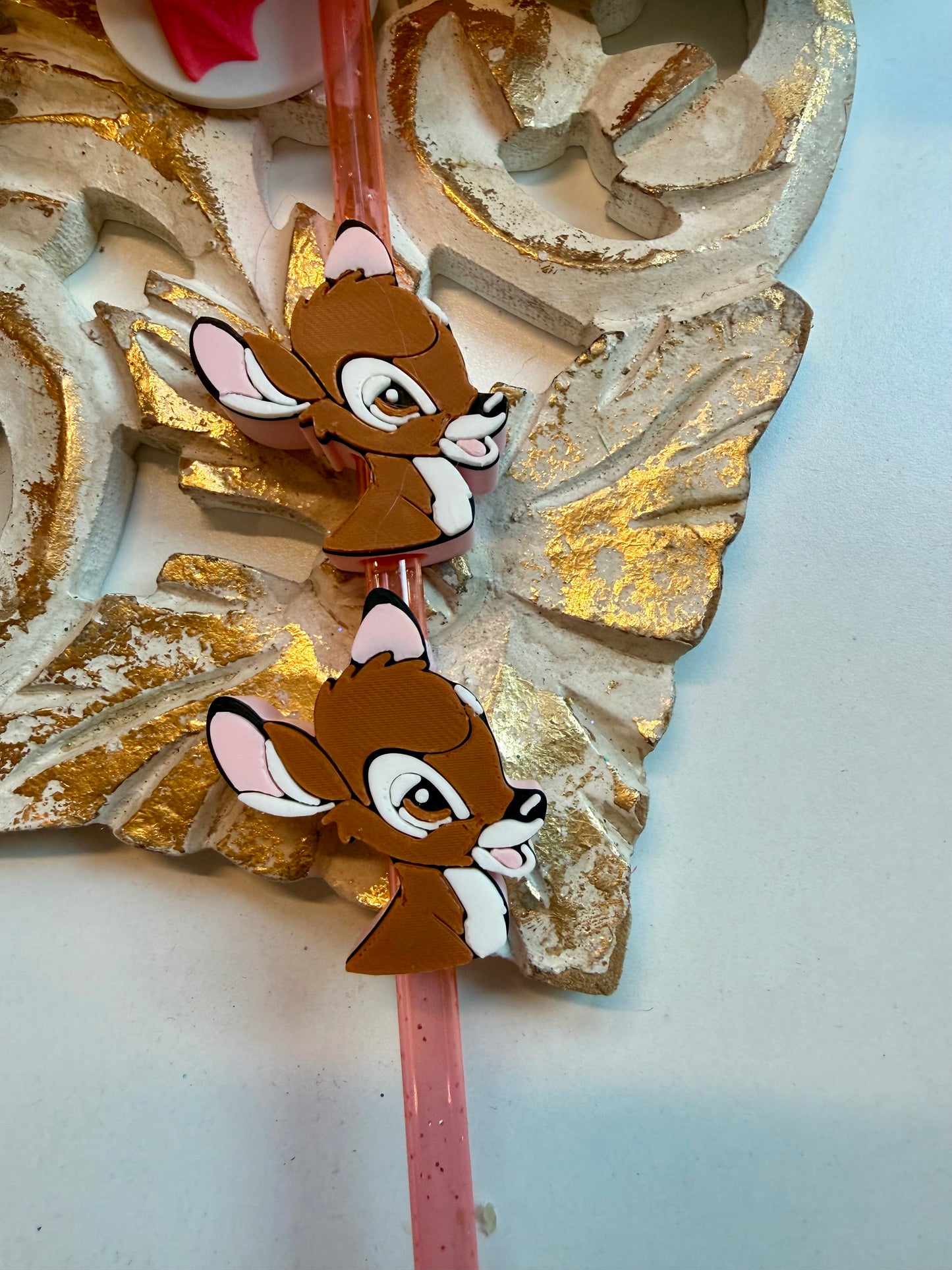 Baby Deer  Straw Topper – 3D Printed Tumbler Accessory | Standard or Stanley