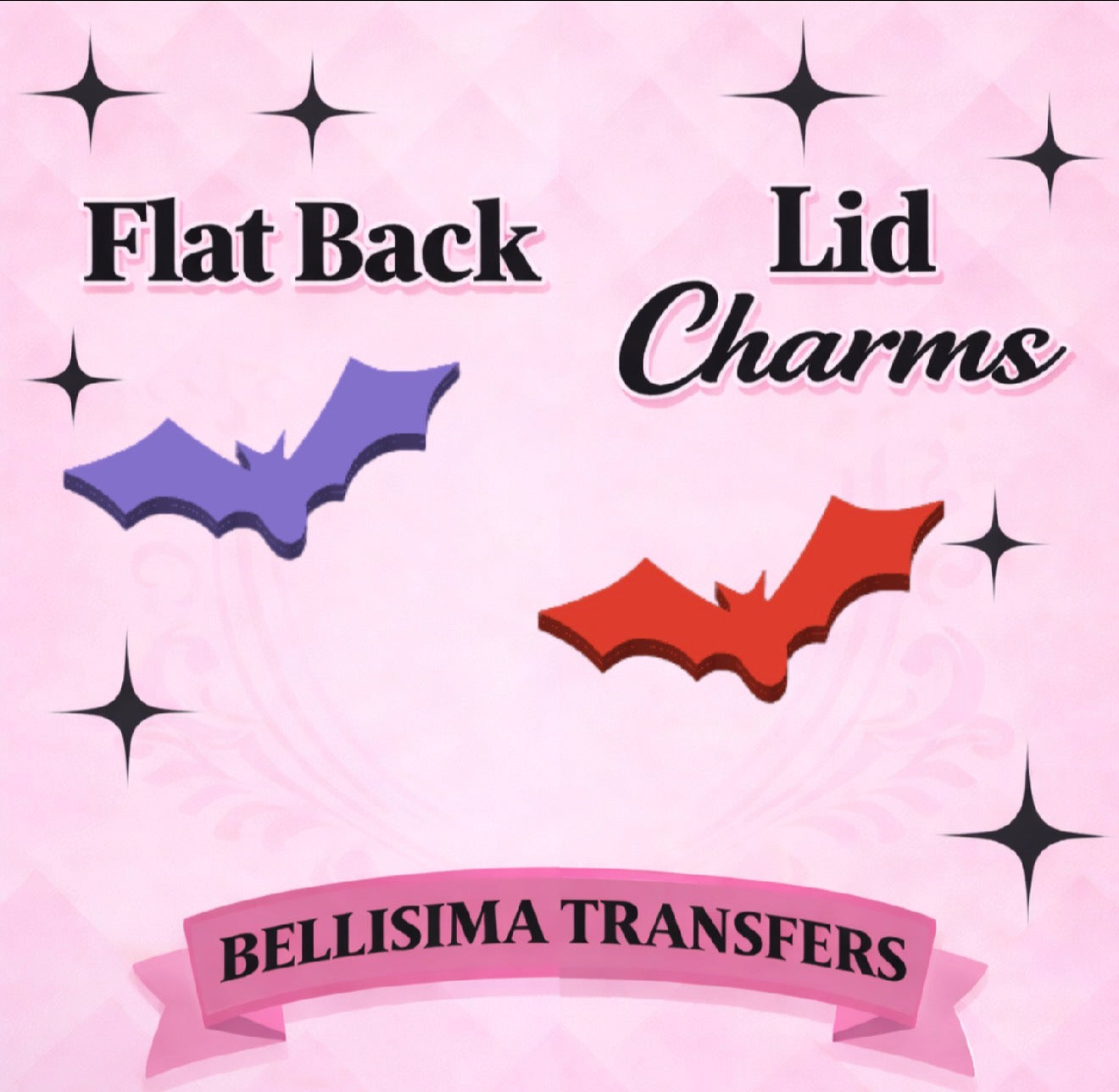 BATS  Flat Back Lid Charms