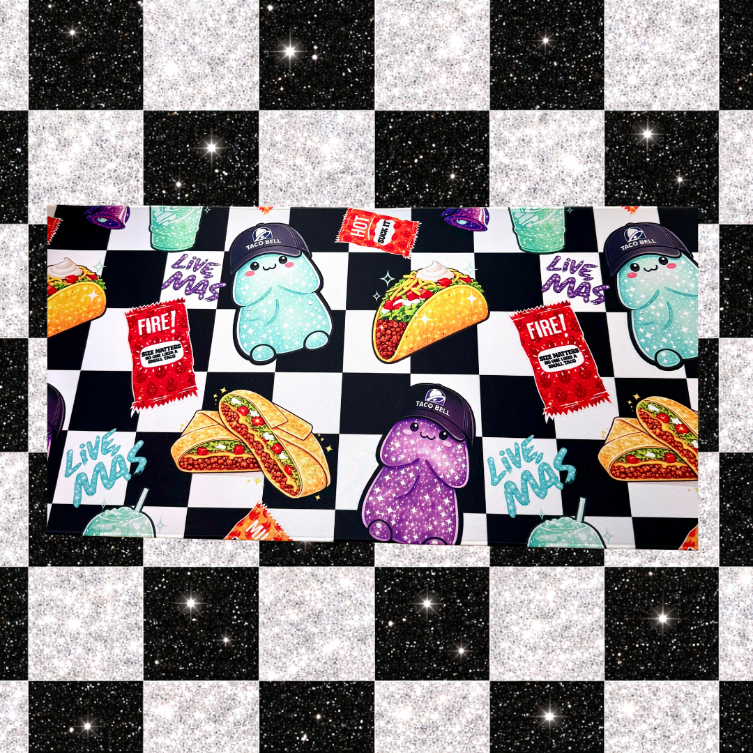 Nacho Average Desk Mat XL Desk Mat | 35x15 Large Desk Pad | Cute Checkerboard Taco Mouse Pad | Aesthetic Office & Gaming Setup Decor