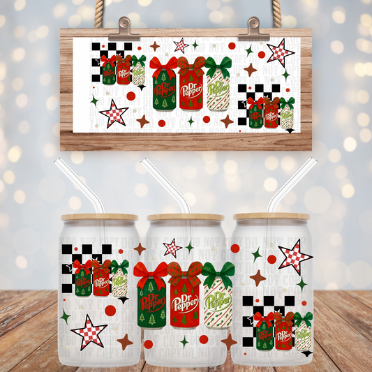 COQUETTE CHRISTMAS DR. PEPPER UV DTF CUP WRAP