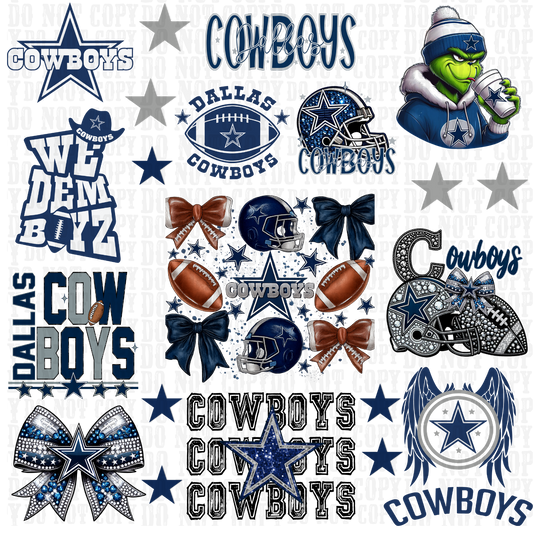 Dallas football UV DTF Element sheet